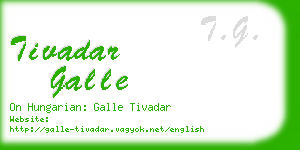 tivadar galle business card